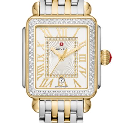 Deco Madison Diamond Two-Tone 18K Gold Diamond Dial Watch