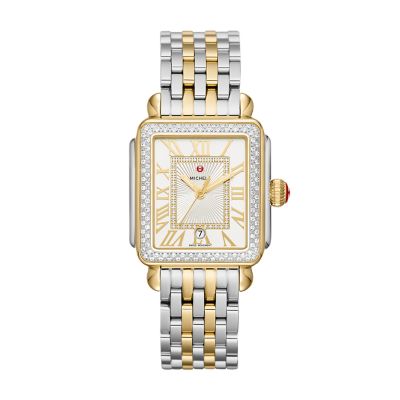 Deco Madison Diamond Two Tone 18K Gold Diamond Dial Watch