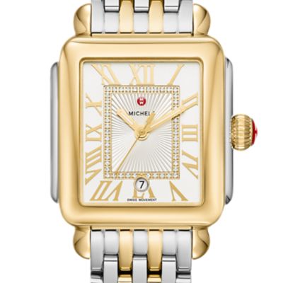 Deco Madison Two-Tone 18K Gold-Plated Diamond Dial Watch