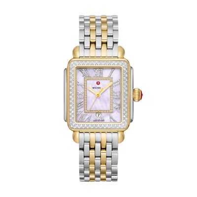 Deco Madison Two-Tone 18K Gold-Plated Diamond Watch