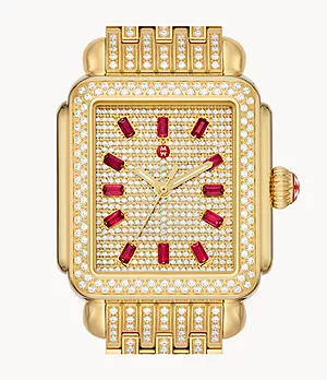 Limited Edition Deco 18K Gold-Plated Diamond Watch