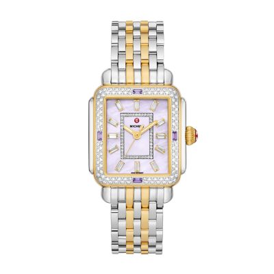 Limited Edition Deco Baguette Charmante Two Tone 18K Gold Plated Diamond Watch