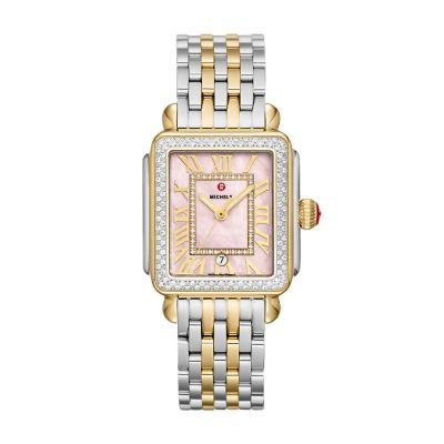 Deco Madison Two-Tone 18K Gold-Plated Diamond Watch