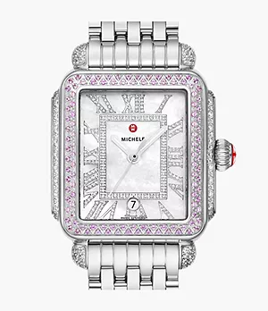 Limited Edition Deco Madison Pink Sapphire Stainless Steel Watch