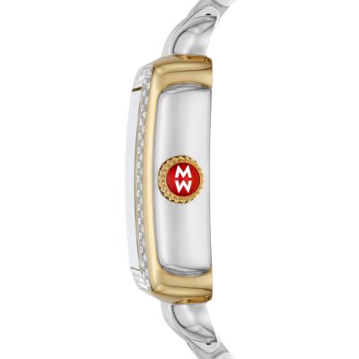 Limited Edition Deco Two Tone 18K Gold Plated Mosaic Diamond Watch MWW06T000272 MICHELE