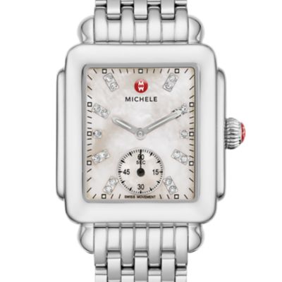 Deco Mid Stainless Diamond Dial Watch