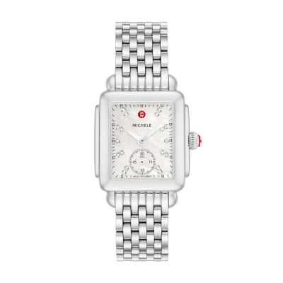 Deco Mid Stainless Diamond Dial Watch MWW06V000002 MICHELE