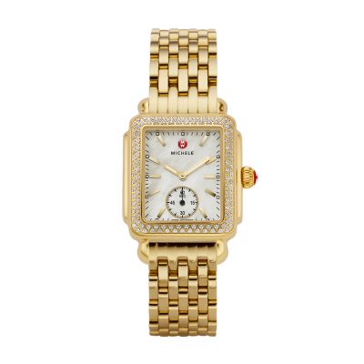 Deco Mid Two Tone Diamond Dial Watch MWW06V000042 MICHELE