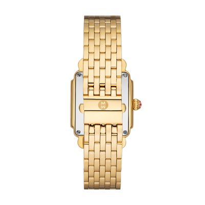 Deco Mid 18K Gold Diamond Dial Watch MWW06V000004 MICHELE