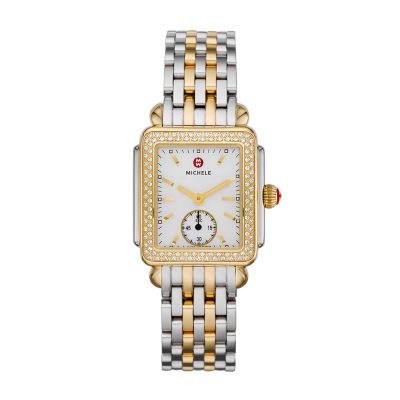 Deco Mid Two Tone Diamond Dial Watch MWW06V000042 MICHELE