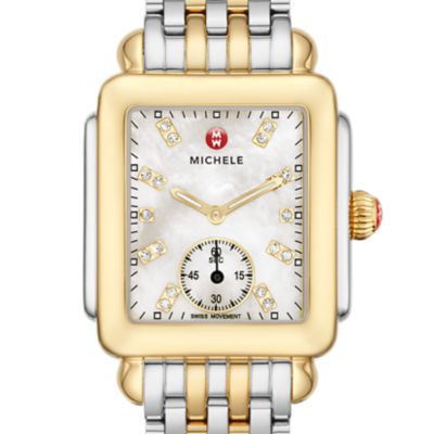 Deco Mid Two-Tone 18K Gold-Plated Diamond Dial Watch