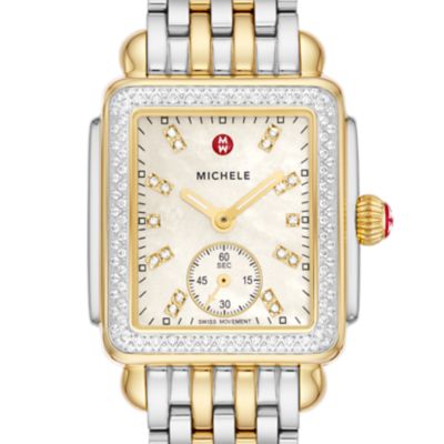Deco Mid Two-Tone 18K Gold Diamond Watch