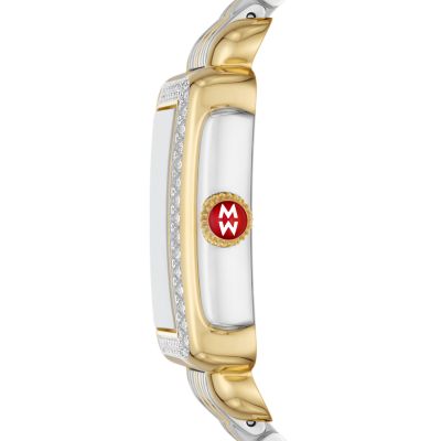 Deco Mid Two Tone 18K Gold Diamond Watch MWW06V000123 MICHELE