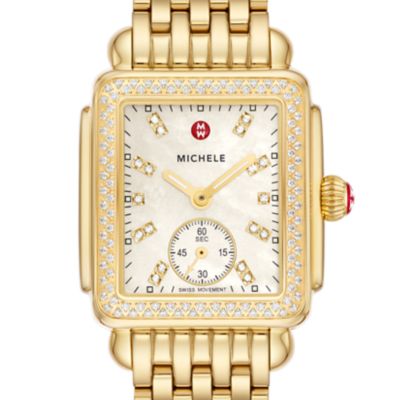 Deco Mid 18K Gold-Plated Diamond Watch