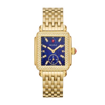 Deco Mid Two Tone 18K Gold Diamond Watch MWW06V000123 MICHELE