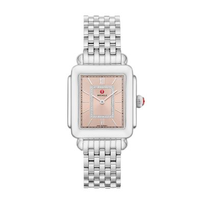 Silver for Deco II Stainless Diamond Dial Watch