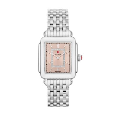 Deco II Stainless Diamond Dial Watch