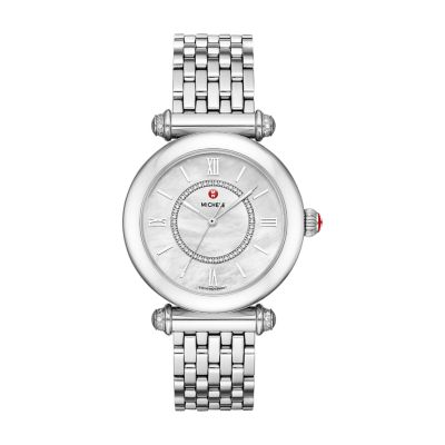 Montre en acier inoxydable à cadran avec diamants Caber Mid