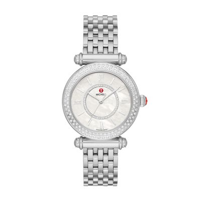 Montre en acier inoxydable avec diamants Caber