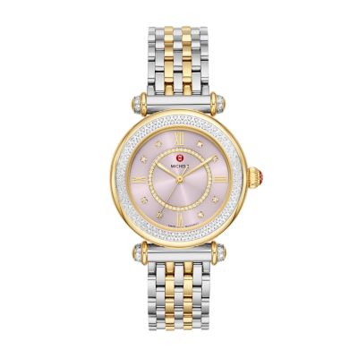 Caber Mid Two Tone 18K Gold Plated Diamond Watch MWW16E000017