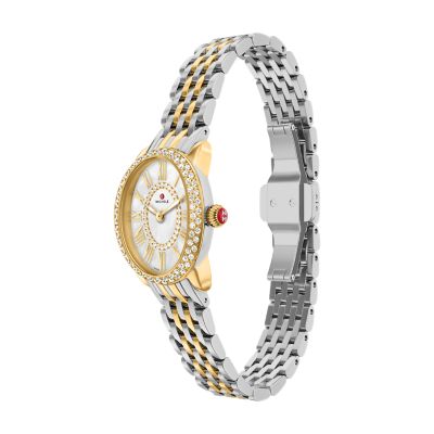 Serein Oval Diamond Two-Tone 18K Gold-Plated Watch MWW21H000002