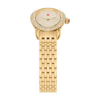 Limited Edition Serein Oval Diamond Pave 18K Gold-Plated Stainless