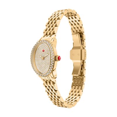 Limited Edition Serein Oval Diamond Pave 18K Gold-Plated Stainless