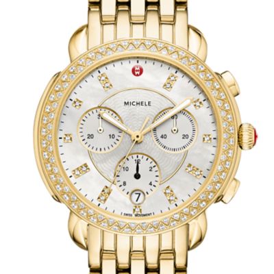 gold michele watch