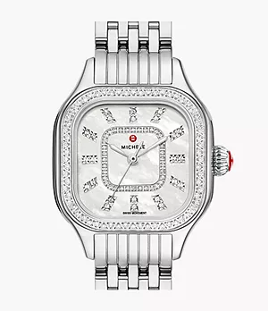 Meggie Three-Hand Diamond Stainless Steel Watch