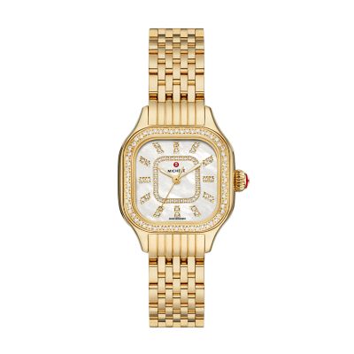 Michele gold watch sale new arrivals