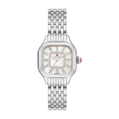 Meggie Stainless Steel Diamond Dial Watch