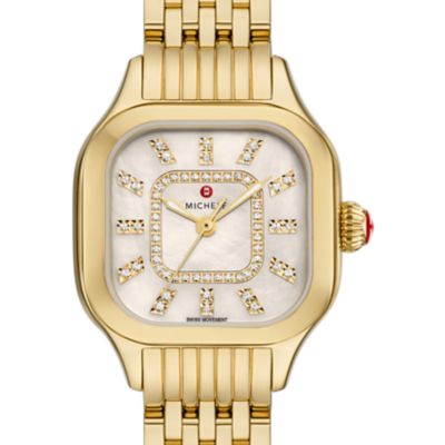 Meggie 18K Gold-Plated Diamond Dial Watch