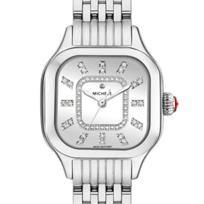 Meggie Stainless Steel Diamond Dial Watch