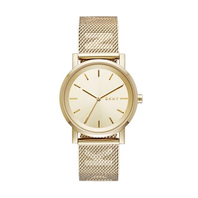 DKNY Women's Soho Gold-Tone Three-Hand Watch - Gold