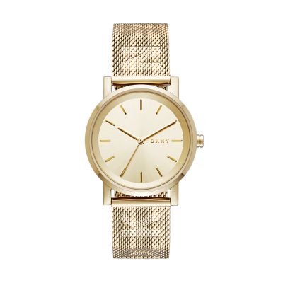 Buy DKNY Soho D Three-Hand Gold-Tone Stainless Steel Women's Watch