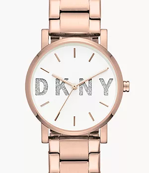 DKNY SoHo Rose Gold-Tone Three-Hand Watch
