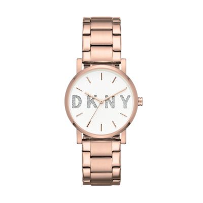 DKNY SoHo Rose Gold-Tone Three-Hand Watch