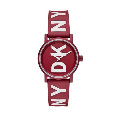 Dkny leather shop strap watch ladies