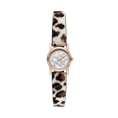 Leopard print fossil watch hot sale