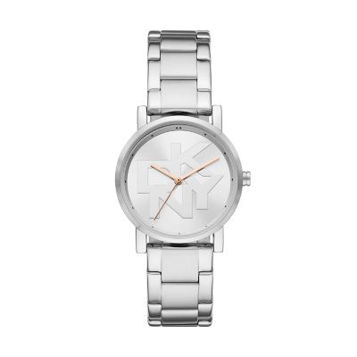 DKNY Soho Three-Hand Silver-Tone Watch