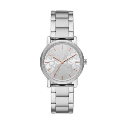 Dkny grey and discount rose gold watch