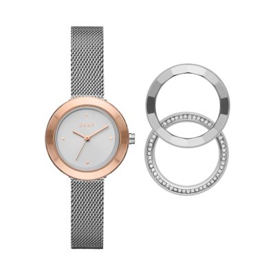 DKNY Women's Sasha Three-Hand Stainless Steel Watch - Silver