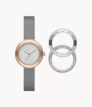 DKNY Sasha Three-Hand Stainless Steel Watch
