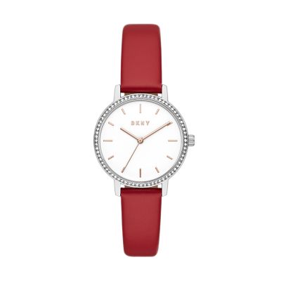 DKNY The Modernist Three Hand Red Leather Watch NY2981 Watch