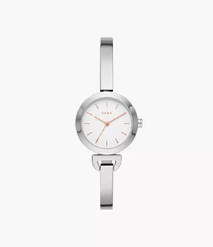 DKNY Uptown D Three-Hand Stainless Steel Watch