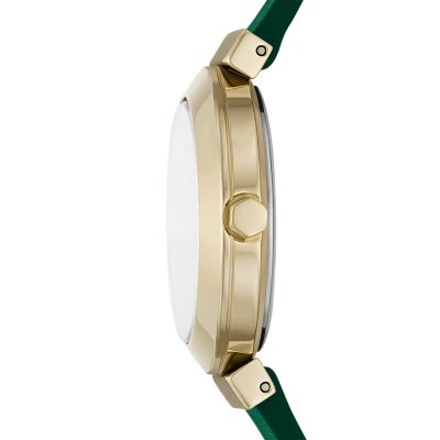 DKNY Stanhope Three Hand Green Leather Watch NY2994 Watch Station