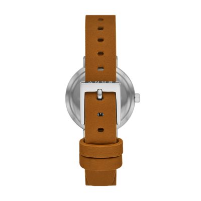 DKNY Stanhope Three Hand Brown Leather Watch NY2995 Watch Station