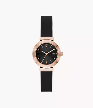 DKNY Uhr Stanhope 3-Zeiger-Werk Leder schwarz