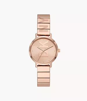 DKNY The Modernist Three-Hand Rose Gold-Tone Stainless Steel Watch
