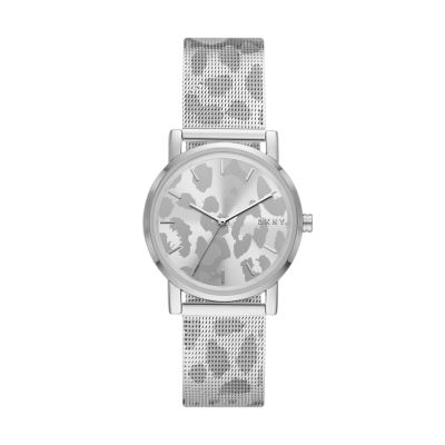 DKNY Soho Three Hand Stainless Steel Mesh Watch